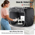 Portable Foldable Airbrush Spray Booth with Adjustable LED Light - 19" Model Painting Booth, No Fan, Black